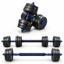 Lacestone - 2in1 Hantelset Kurzhantel Langhantel Set Hanteln Krafttraining Gewichte 20 Kg