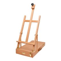 Artina - Cavalletto Pittorico Da Tavolo Le Mans - Comoda Valigetta Con 4 Scomparti - Legno Di Faggio - Tavolozza Inclusa