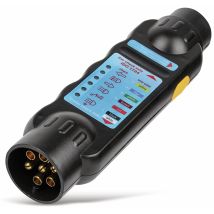 EAL Anhängersteckdosen-Tester 10181 – 7-polig – LED-Anzeige – 9V Blockbatterie – 180x55x45mm – 210g
