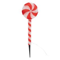 Fééric Lights – Weihnachts-Solarleuchte Zuckerstange 65 cm – Polystyrol – 30 LEDs – 8 Lichtfunktionen – Garten Terrasse