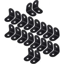 20pcs Stainless Steel Corner Brace, 20x20mm 90 Degree Corner Brace, Right Angle Corner Brace, Cabinet, Chair, Table, Black