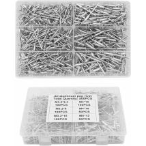 Famille - Gabrielle Blindnieten, 500 Stück M3,2 M4 M5 Aluminium-blindnieten, Aluminium-pop-nieten, Verschiedene Nieten Mit Box Für Metall, Holz, 