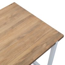 Box Furniture - Mesa De Comedor Uley 140x80x75cm Blanca En Madera Maciza De Pino Acabado Vintage Estilo Industrial