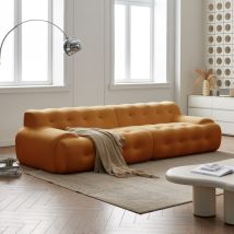 KOSMI Sofá cama enrollado naranja – Comodidad y ahorro de espacio – Diseño moderno y práctico