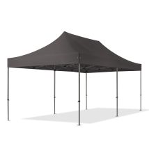 3x6m Gazebo Pieghevole, Premium Acciaio, Grigio Scuro