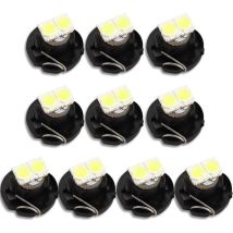 Paquete De 10 Bombillas T4.2 De 2 Led, Smd 1210, 20 Lm - Extremadamente Brillantes Para Salpicaderos De Coche, Luz Blanca De 6500 K