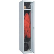 Armario metálico Ar Shelving 30 – 1 puerta – 180 x 30 x 50 cm – Pintura epoxi RAL 7035 – Cerradura con llave