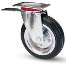 AVO Möbelrolle – 125mm – Gummibeschichtung, verzinkter Stahlflansch, 100kg Tragfähigkeit – Ideal für Möbel und DIY-Projekte