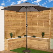Samuel Alexander 2.7m Havana Garden Patio Parasol With Crank Handle In Grey