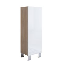 Mobile Soggiorno Con Piedini 12cm Vetrina Salotto Moderno Vetrinetta Pensile 40x138x28cm Modello Luke V1 Sonoma Opaco E Bianco Lucido