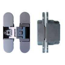 Bisagra Invisible Kubica K6700 Cromo Satinado – Regulación 3D – Carga máxima 70 kg – Apertura 180o – Ideal para madera, acero y aluminio