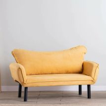 Schlafsofa 2-sitzer Hone, Mit Stauraum, Verstellbar, Klick-klack-öffnung, 140x65 Cm, Gelb