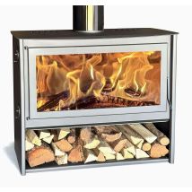 Juan Panadero Kaminofen Holzofen 1000 – 8,5 kW – 85 % Wirkungsgrad – Energieeffizienz A+ – Anthrazitgrau – 350 m³ Heizvolumen