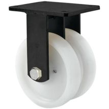 Alex - Rueda Fija 17hlg200-ftb Nylon Blanco Extrafuerte (doble) Eje Bolas