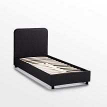 Cama Individual 1 Cuadrado En Tela Con Malla 80x190 Zurich Twin - Negro
