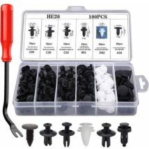 100 Pièces Rivet Clips Plastique Clips D'Aile En Plastique Universels Clips Voiture Attaches De Pare Chocs Clips À Rivets Kit De Remplacement Vis 