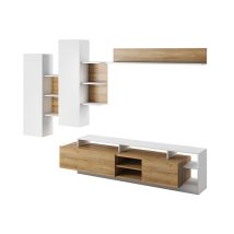 Conjunto de salón Fivfivi 101 – Aglomerado laminado – 20 x 130 x 18 cm – 120 x 130 x 27 cm – 48 x 190 x 44 cm
