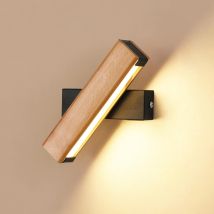 Zolginah Luz De Pared Led, 4w 400lm Luz De Pared De Madera Interior 360° Giratoria, 3000k Lámpara De Pared Blanca Cálida Para Dormitorio, Sala De 