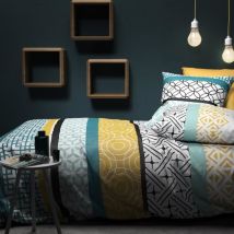Parure De Lit Housse De Couette Avec Taie D'Oreiller 100% Coton 57 Fils Citedor 220x240 Cm