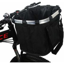 Kueatily - Cestino Per Bici, Porta-cani Pieghevole, Rimovibile, Con Manubrio Per Bicicletta Regolabile, Sgancio Rapido, Facile Da Installare-dpzo