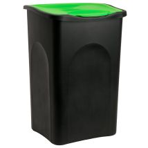 Stefanplast - Rubbish Bin 50l Plastic Dustbin Kitchen Garbage Swing Lid Can Black/green