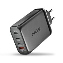 Cargador interior NGS BUD140W – 100-240V, 28V, 5A, 3 puertos USB Tipo C – Color negro