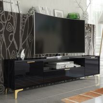 Creative Furniture - Goldline Gloss Tv Unit - Black - 200cm
