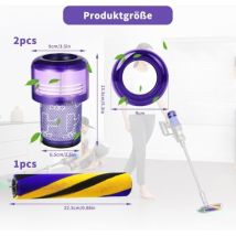 Filtro Di Ricambio Per Aspirapolvere Dyson V12 Detect Slim Serie,accessori Con 1 Spazzola E 2 Filtri-autres