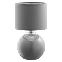 Licht-erlebnisse - Tischleuchte Nachttischlampe Grau E27 36 Cm Stoff Glas Modern Wohnzimmer Schlafzimmer
