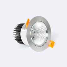 Ledkia - Downlight Led 12w Cob Orientabile Circolare Argento Foro Ø 90mm No Flicker Bianco Caldo No Flicker 3000k