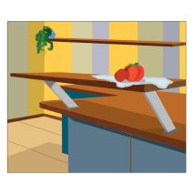 Manart - Abgesetzter Ständer - Alu-finish - Platte 140 X 50 Mm - 2520
