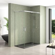 Nixon Mampara Ducha Rectangular 2fijos+2correderas Cromo - Medida: 80x130 Cms - Medida: 80x130 Cms - Ref: Ya15080000+ya14130000 - Bathme