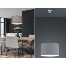Trio - Pendelleuchte Hotel Mit Stoff Lampenschirm In Grau, Ø 40cm