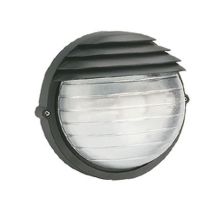 Sovil – Applique extérieure ronde noire E27 – Aluminium moulé, Verre, IP54, 100W, 155mm