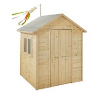 Casita De Madera Para Niños Garance 160x120x120 Cm - Casita Infantil De Exterior - Cabaña De Madera Para Jardín - Fácil Montaje - Diseño Clásico Y 