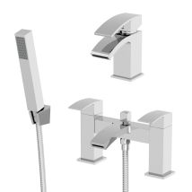 Architeckt - Modern Bathroom Mono Basin Sink Mixer Bath Shower Mixer Tap Set Hot Cold Chrome