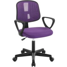 Klihome - Silla De Escritorio Para Niños Ergonómica, Giratoria Y Ajustable En Altura, Color Morado