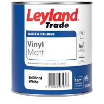 Leyland - Trade Vinyl Matt Emulsion Paint - Brilliant White - 1l