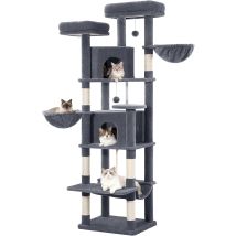 Grand Arbre À Chat, Tour De Jeux Pour Chats, Arbre À Grimper Avec Griffoirs, 2 Condos Confortables, 2 Perchoirs, 2 Paniers, Hamac, Pour Usage 