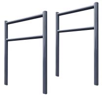 2x Fahrradanlehnbügel Mit Knieholm 115x75 Cm Stahl Pulverbeschichtet Ø 60 Mm Einbetonieren Anthrazit Typ H
