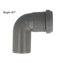 Valsir - Ht Bogen Ø 32 X 87°, Mit Einseitiger Steckmuffe Und Gummidichtung, Pp-grau
