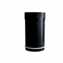 Raccordo telescopico in acciaio 120 mm – Spessore 2 mm – Resistente fino a 600°C – Nero opaco