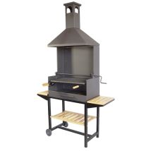 Imex-71528 Barbacoa Chimenea Con Ruedas Y Elevador Parrilla Inox [imex-71528]