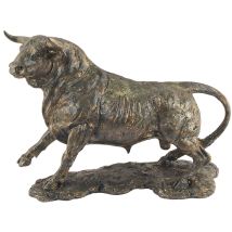 Le Monde Des Animaux - Signes Grimalt Tierfigur Figuren Gold Animal Bulls 14x35x27cm 93826