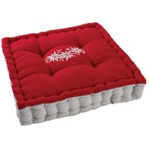 Kissen Edelweiß Baumwolle Und Leinen 40x40cm Rot - Aubry Gaspard