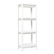 Dea Home Linda Scaffale Nero Modulare Con 4 Ripiani In Plastica Resistente Forata 38x23x100h Cm, Multifunzionale, Facile Da Montare E Leggero, Ideale 