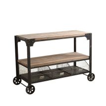 Mobili bagno industriali in legno e metallo – 135x50x84 cm – 4 ruote e 3 gavoni – Bleu Provence