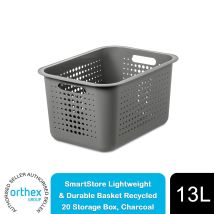 Smartstore - Lightweight & Durable Basket Recycled 20 Storage Box,13l,charcoal