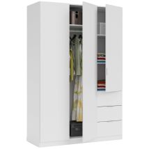 Guardarropa 3 Puertas - Armario Habitación Blanco 52x135 Cm