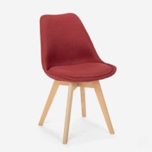 Silla De Comedor De Diseño Nórdico Con Cojín Dolphin - Rojo